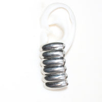 STACKED SILVER TOWER VINTAGE CLIP ON EARRINGS