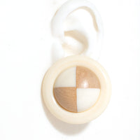 WOODEN BEACH BALL BUTTON CLIP EARRING