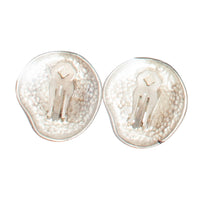 VINTAGE MATTE SILVER CLIP EARRING
