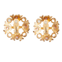 OVERSIZED VINTAGE PINK CABOCHON CROSS EARRING