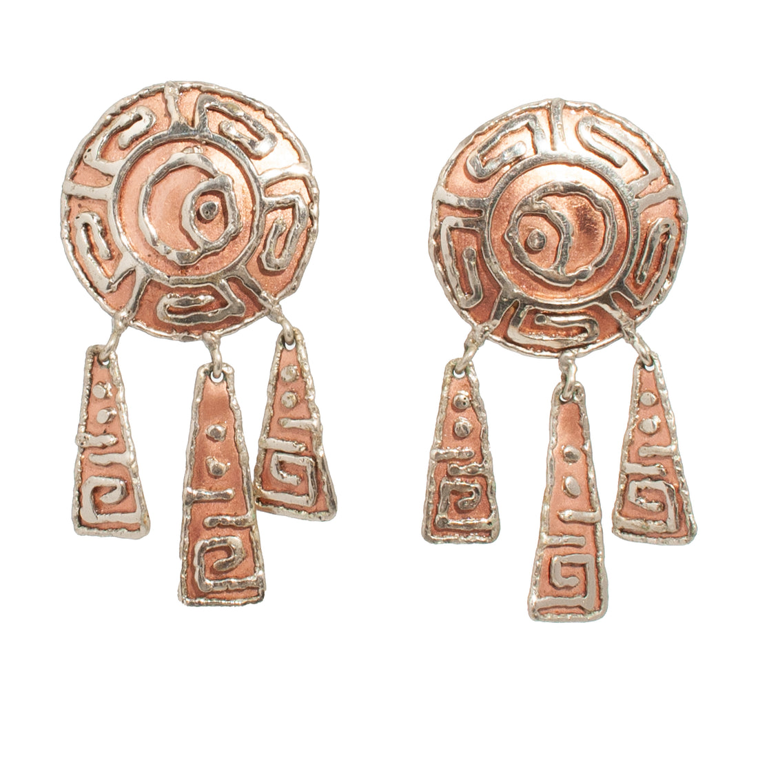 Copper Maze Dangle Earrings