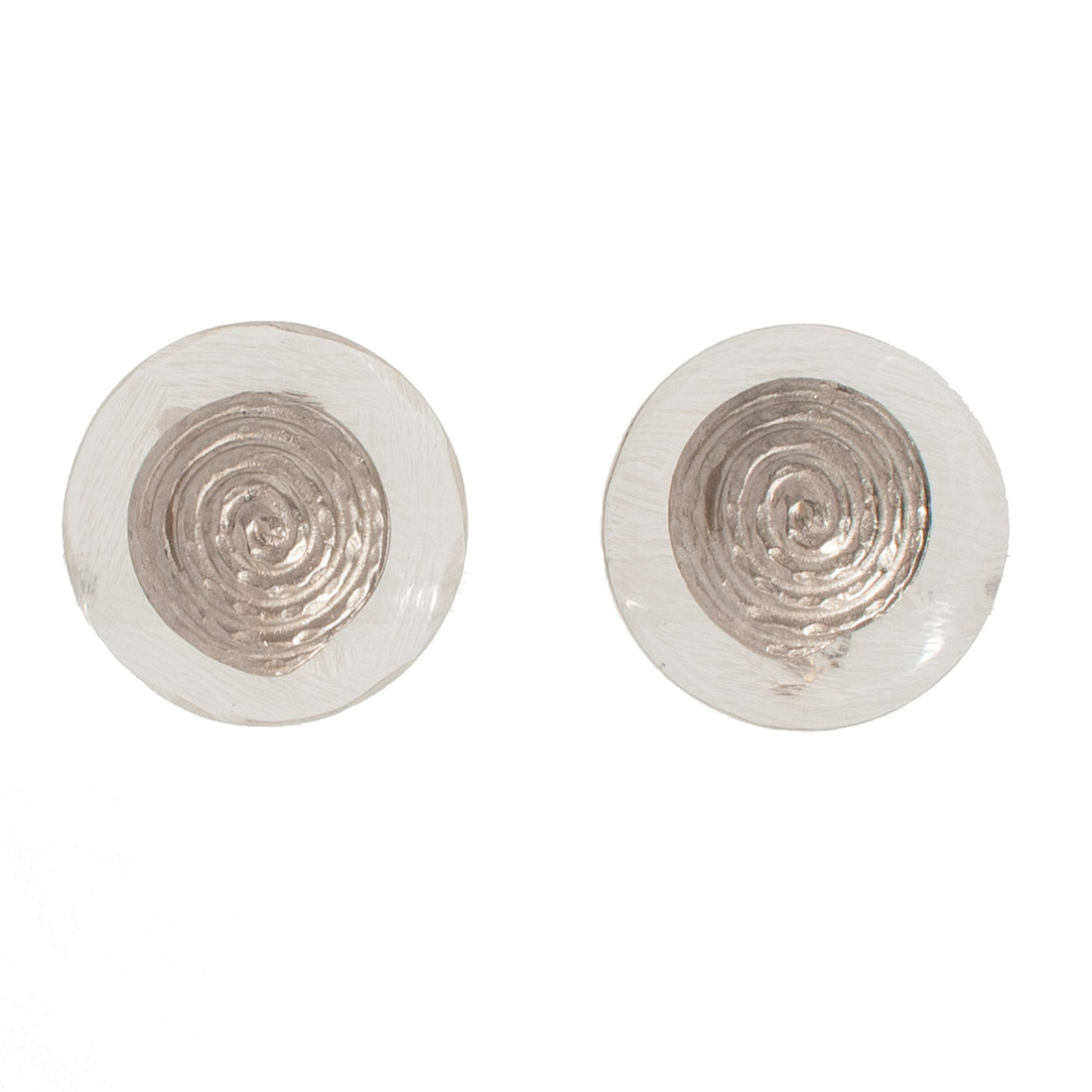 SWIRL & LUCITE CLIP EARRING