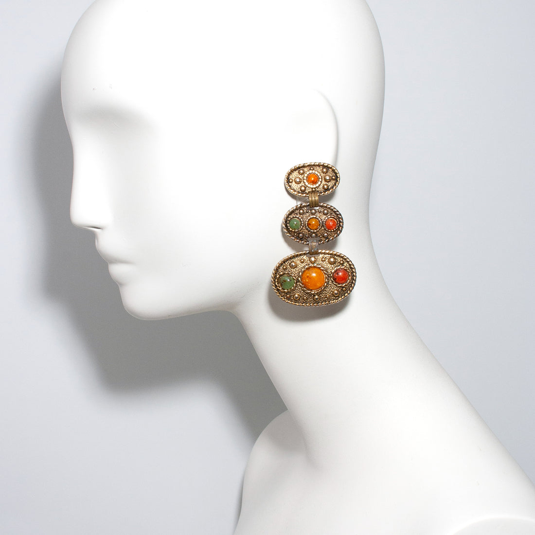 TRIPLE OVAL STATEMENT EARRINGS