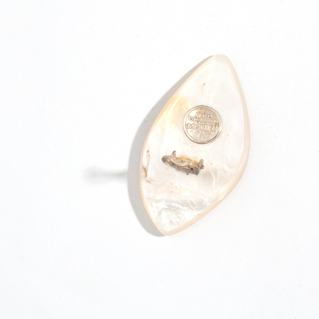 MONIES MOTHER OF PEARL LEAF EARRINGS