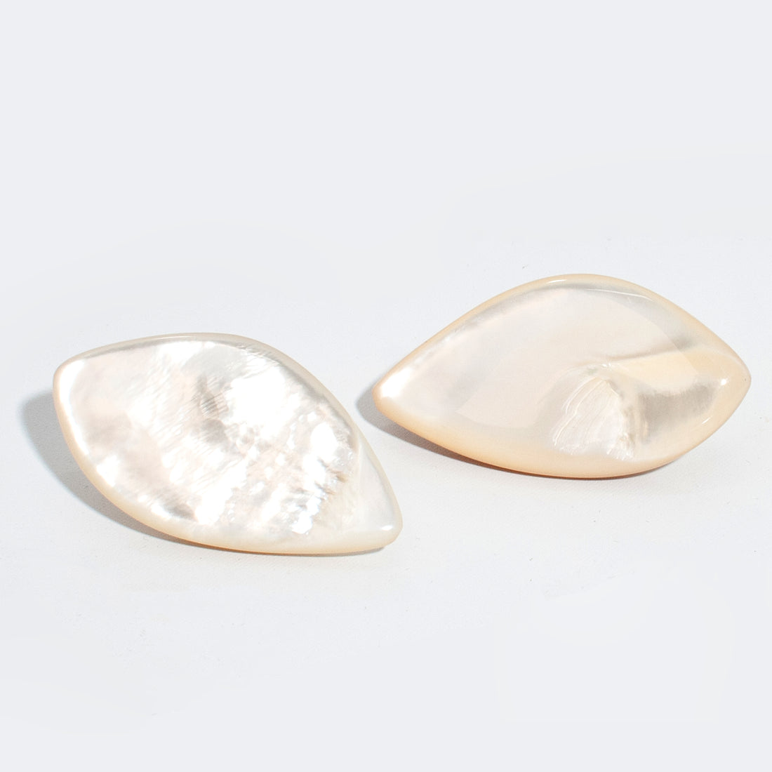 MONIES MOTHER OF PEARL LEAF EARRINGS