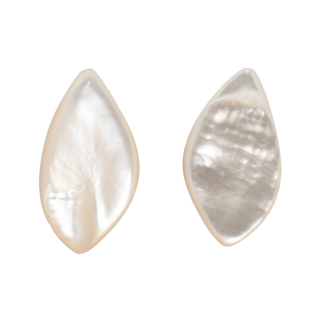 MONIES MOTHER OF PEARL LEAF EARRINGS