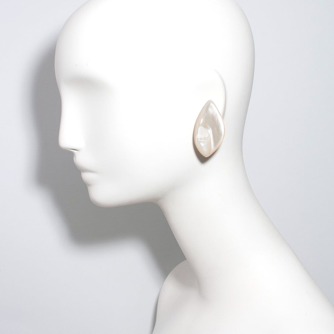 MONIES MOTHER OF PEARL LEAF EARRINGS
