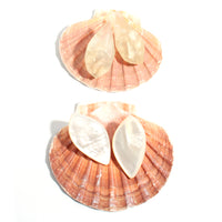 MONIES MOTHER OF PEARL LEAF EARRINGS