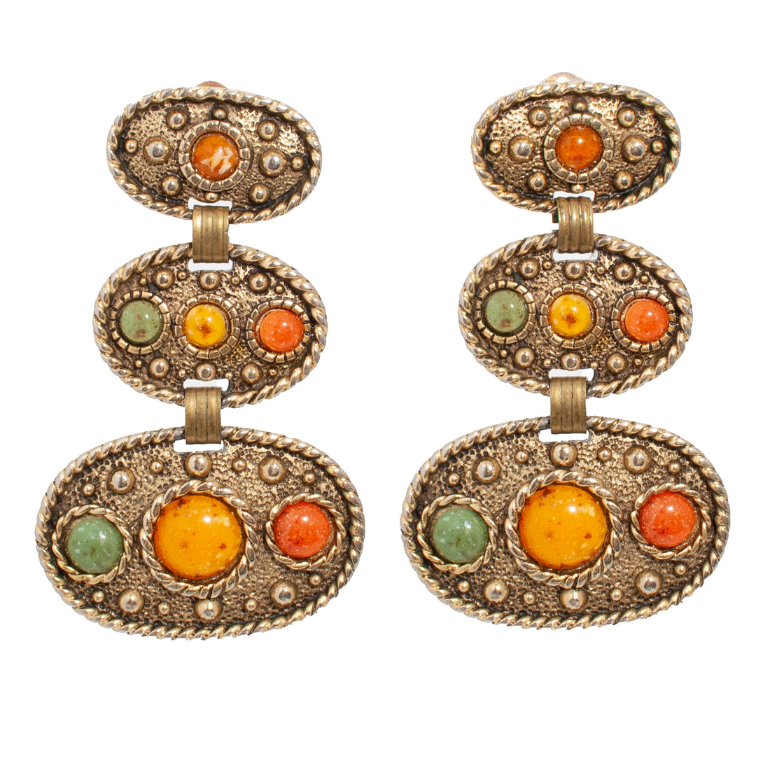 TRIPLE OVAL STATEMENT EARRINGS