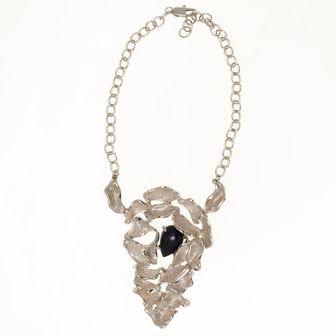 CASTLECLIFF MODERN: BRUTALIST BLACK STONE PENDANT