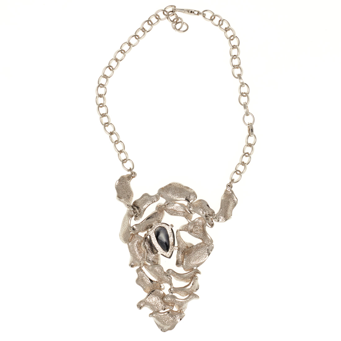 CASTLECLIFF MODERN: BRUTALIST BLACK STONE PENDANT