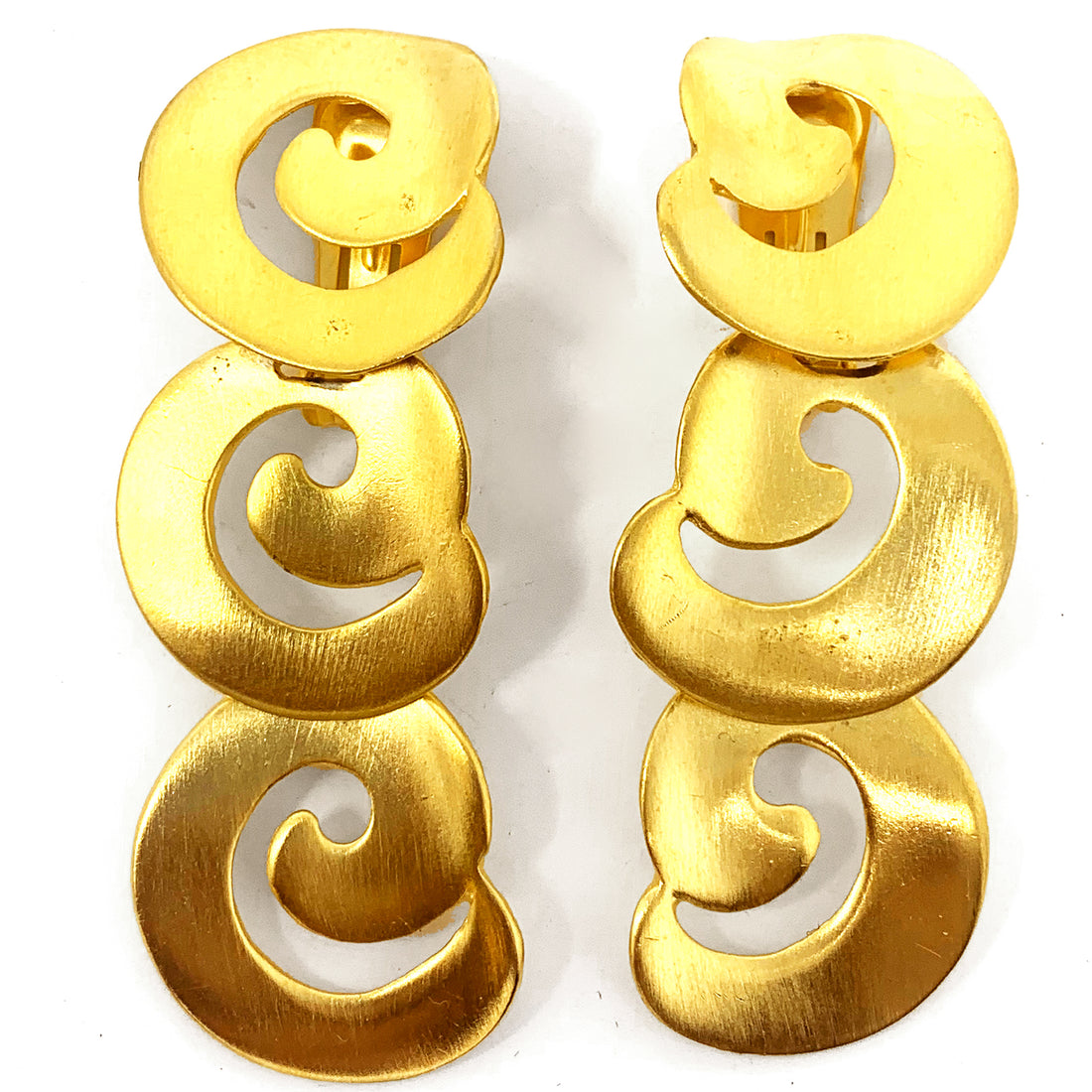 ABSTRACT SWIRL LINEAR EARRING