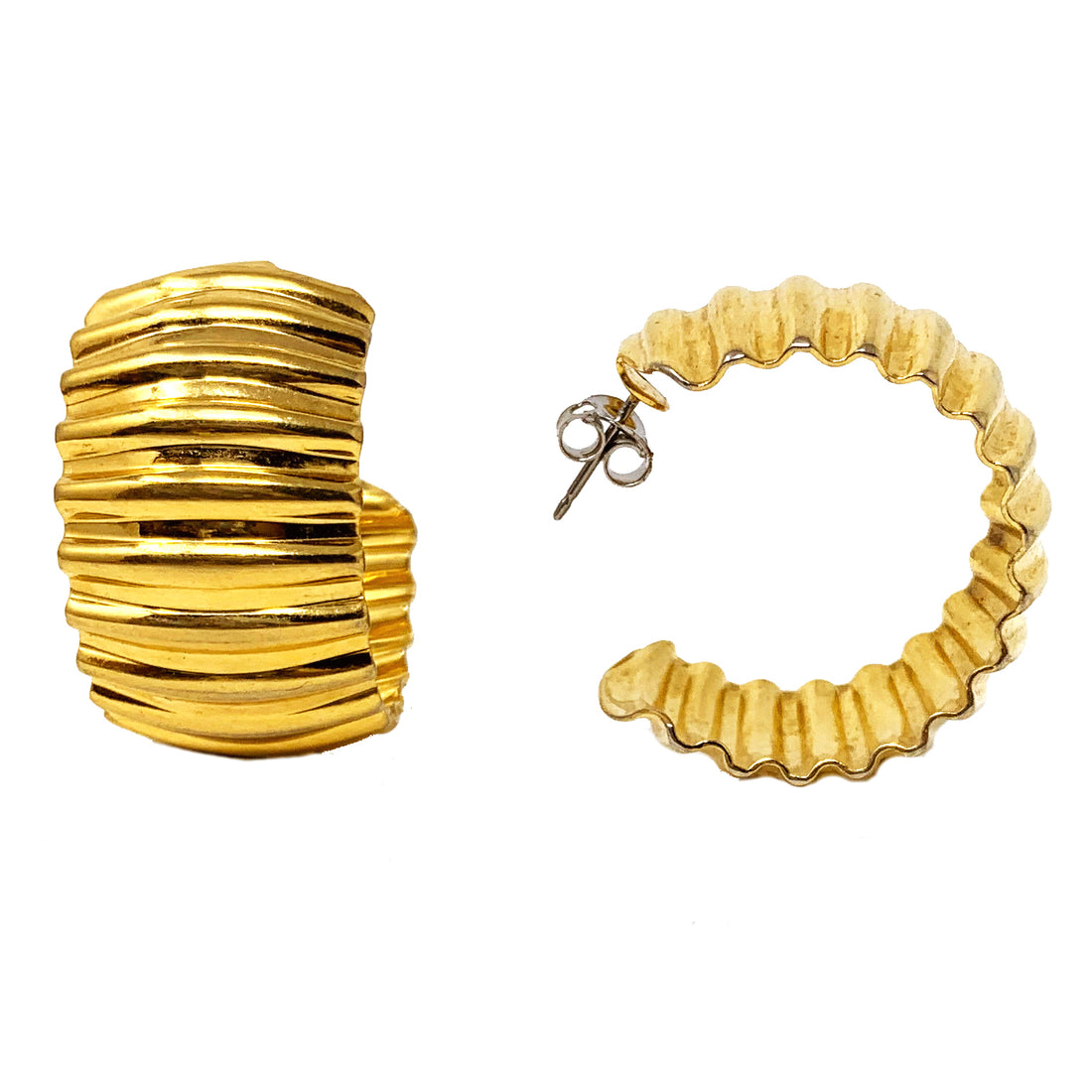 CORRUGATED HOOP EARRING