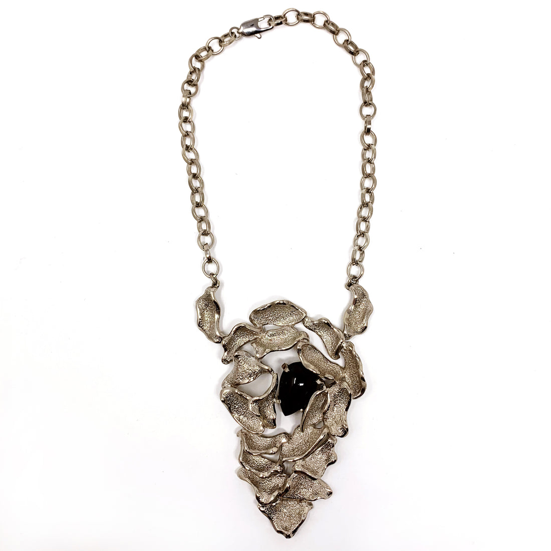 CASTLECLIFF MODERN: BRUTALIST BLACK STONE PENDANT