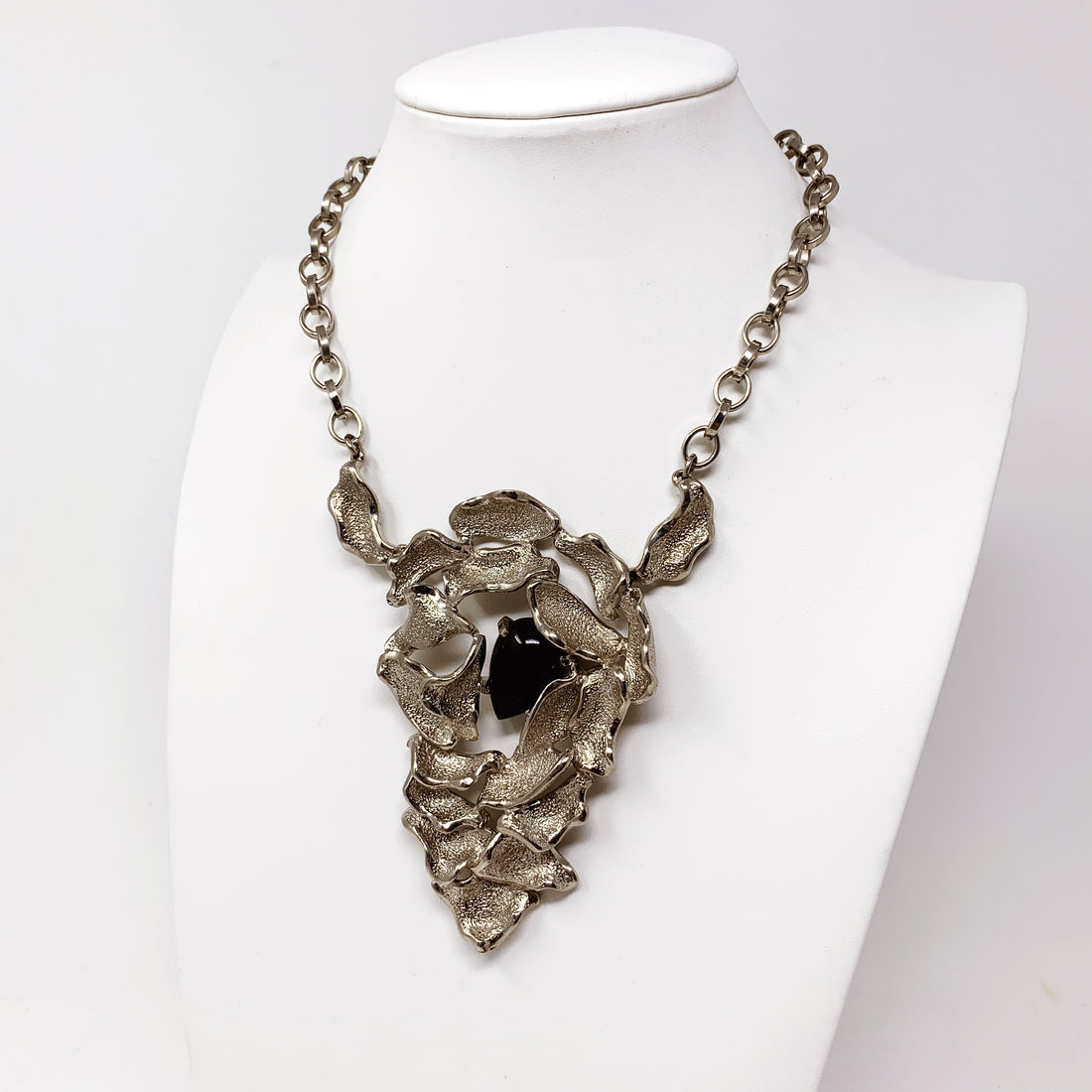 CASTLECLIFF MODERN: BRUTALIST BLACK STONE PENDANT