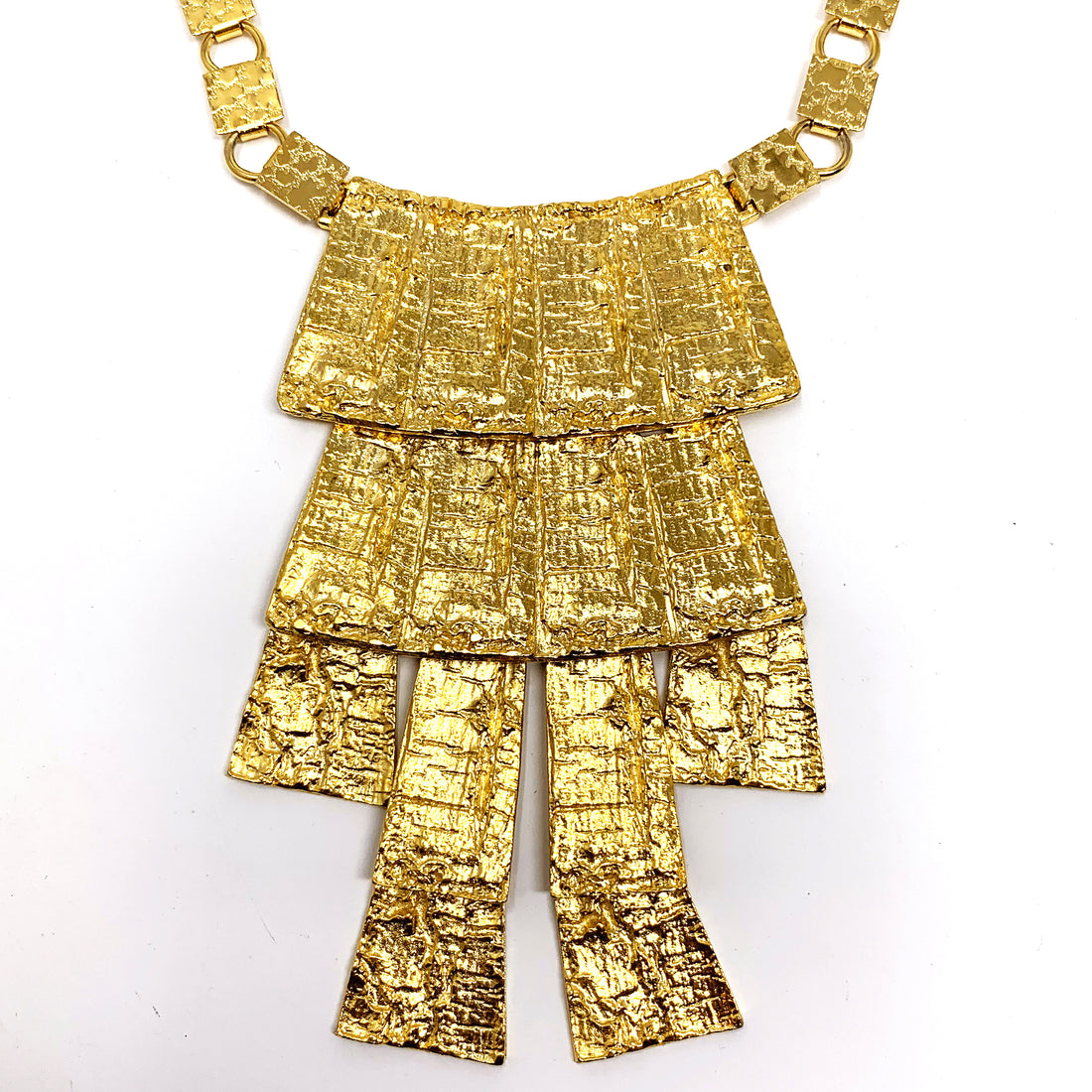 MODERNIST TEXTURED CASCADE NECKLACE