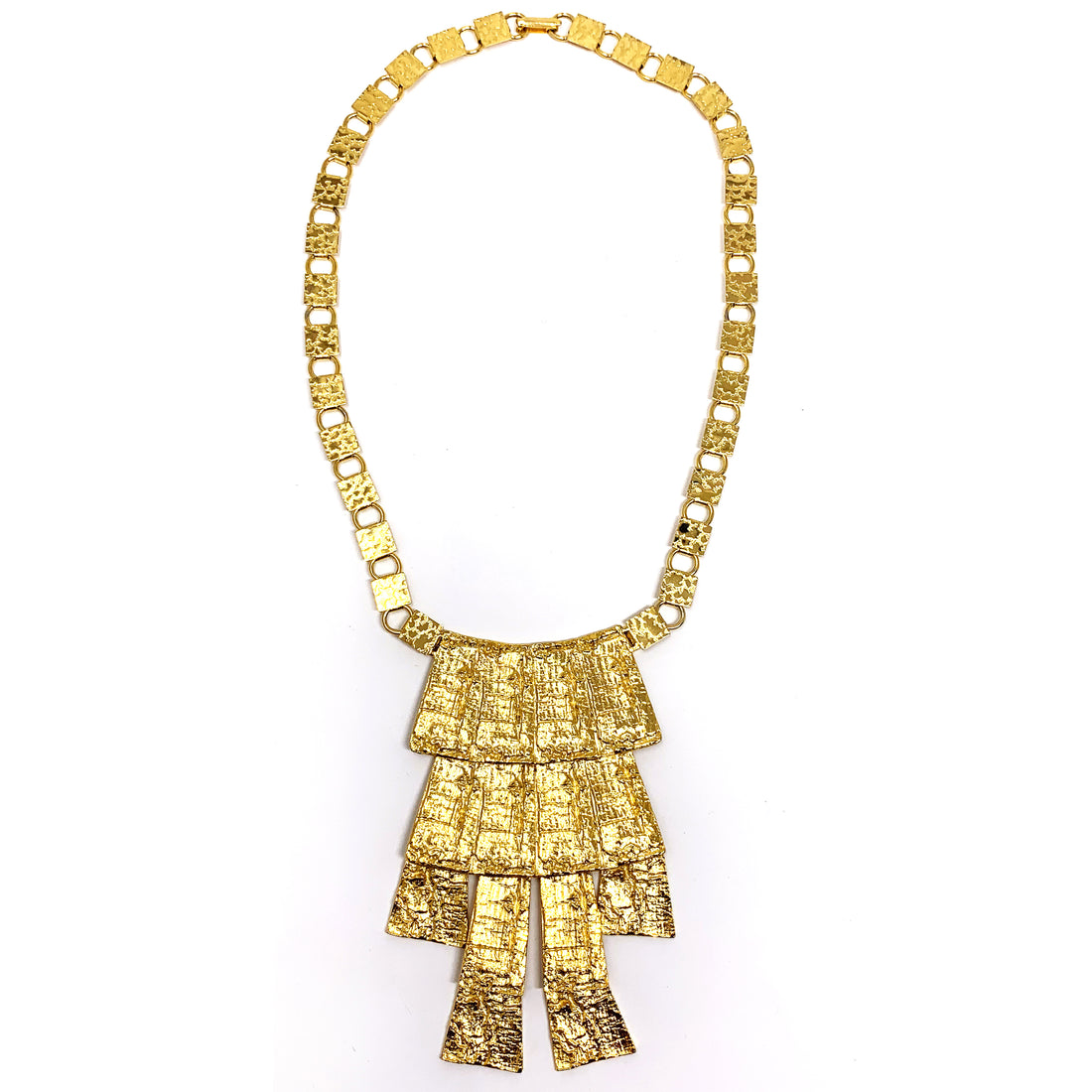 MODERNIST TEXTURED CASCADE NECKLACE