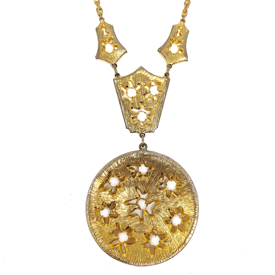 FLOWER CHILD WHITE GOLDETTE PENDANT