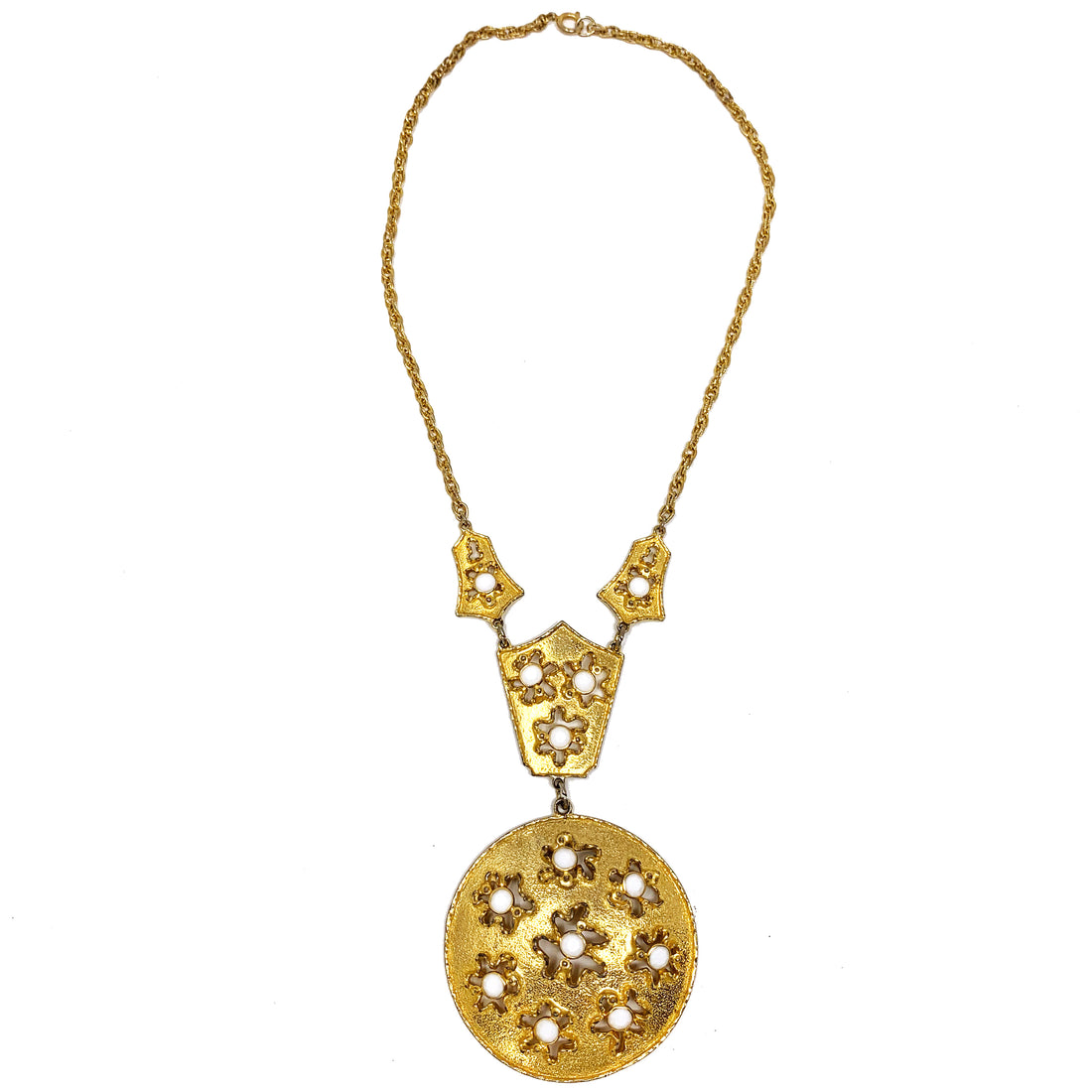 FLOWER CHILD WHITE GOLDETTE PENDANT