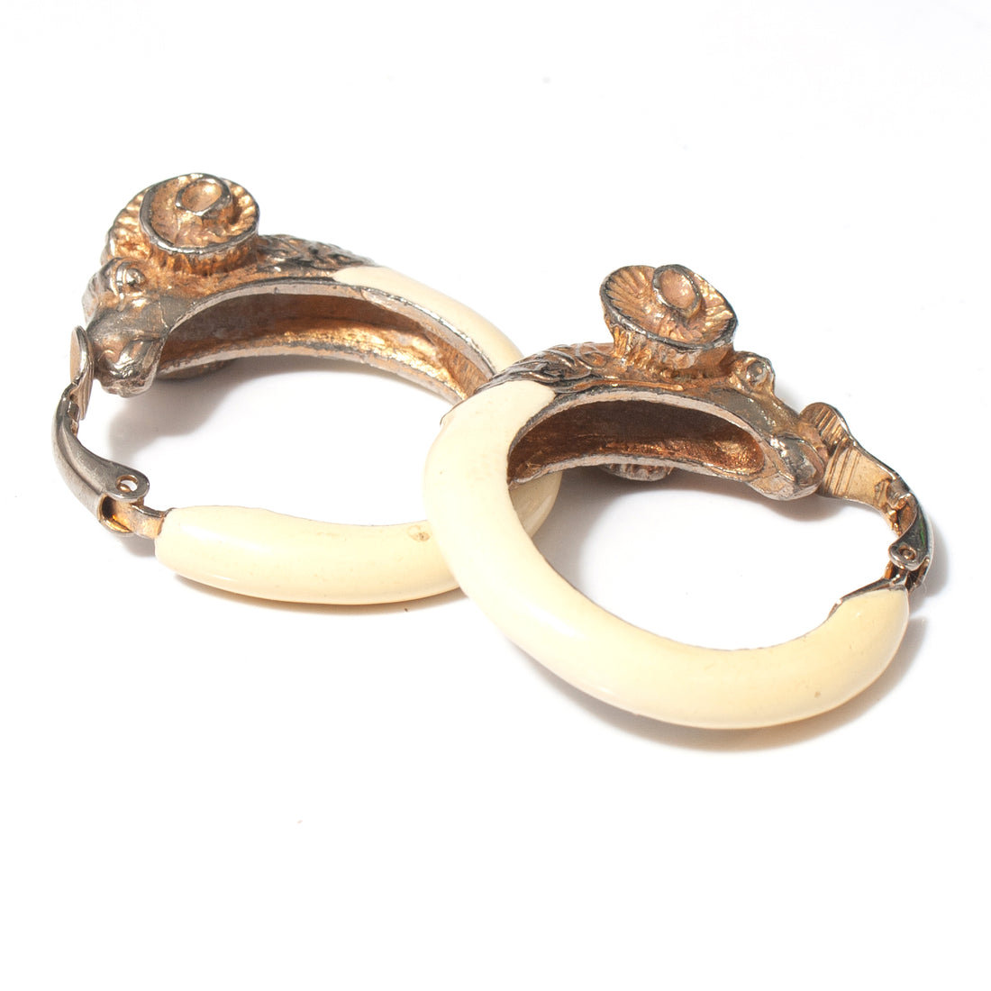 ARIES RAM HEAD ENAMEL HOOP EARRING