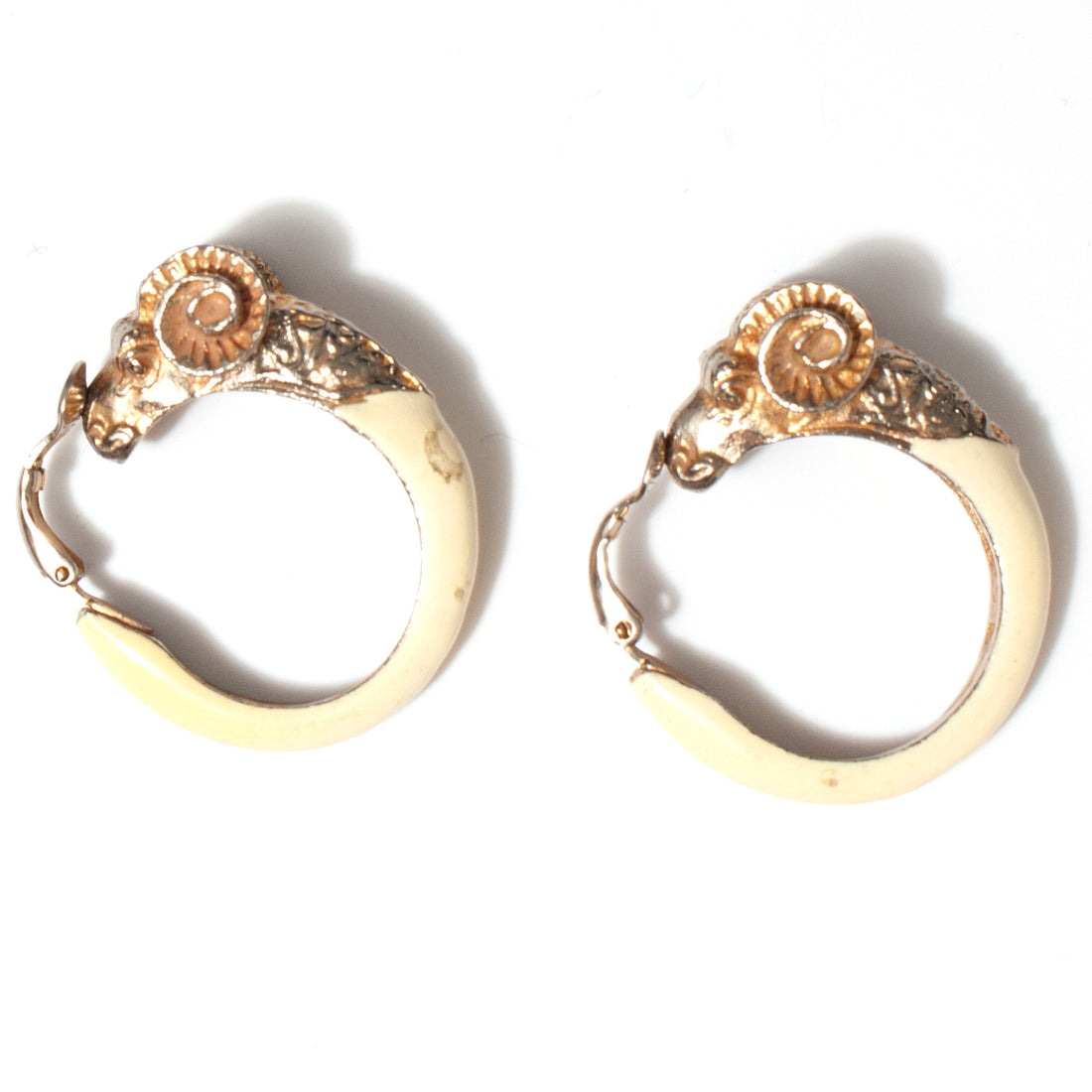 ARIES RAM HEAD ENAMEL HOOP EARRING