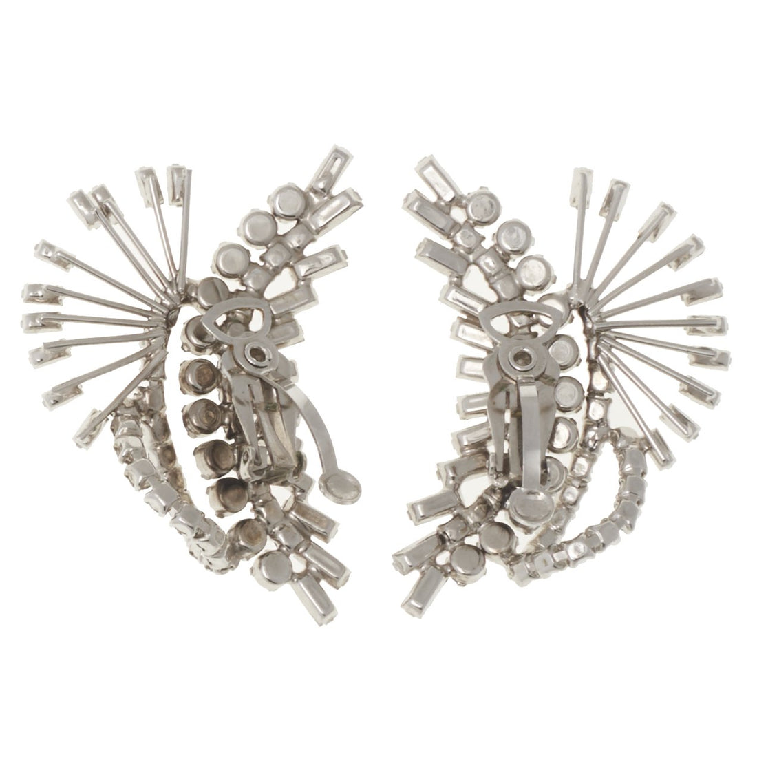 PEACOCK RHINESTONE EAR CLIMBERS