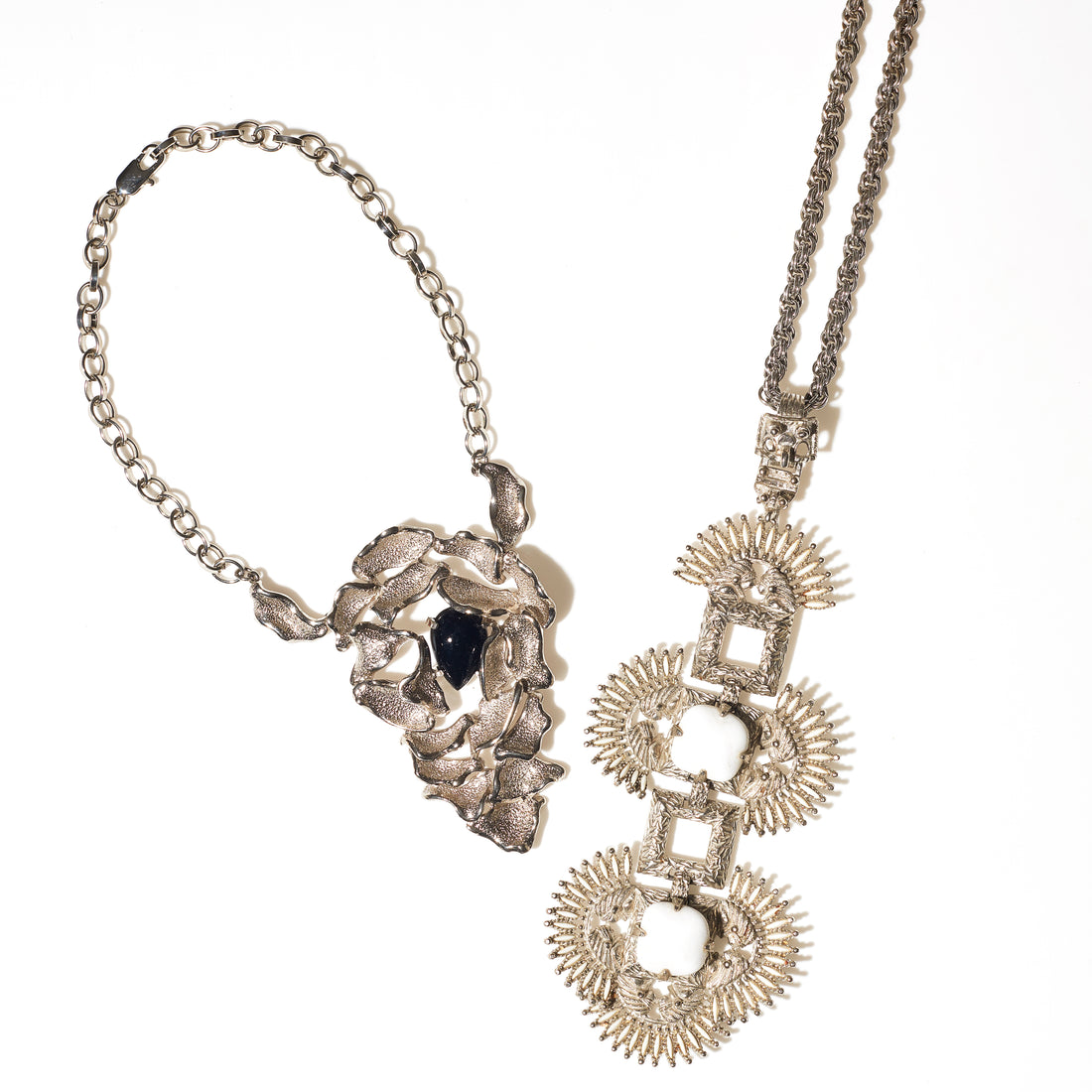 CASTLECLIFF MODERN: BRUTALIST BLACK STONE PENDANT