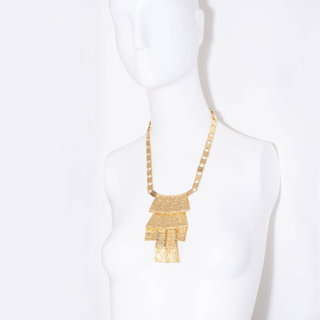 MODERNIST TEXTURED CASCADE NECKLACE