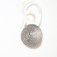 VINTAGE TEXTURED SWIRL SILVER CLIP ON EARRING