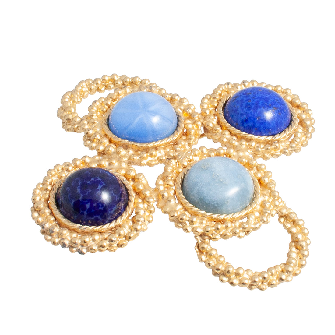 VINTAGE OVERSIZED BLUE STONE BROOCH