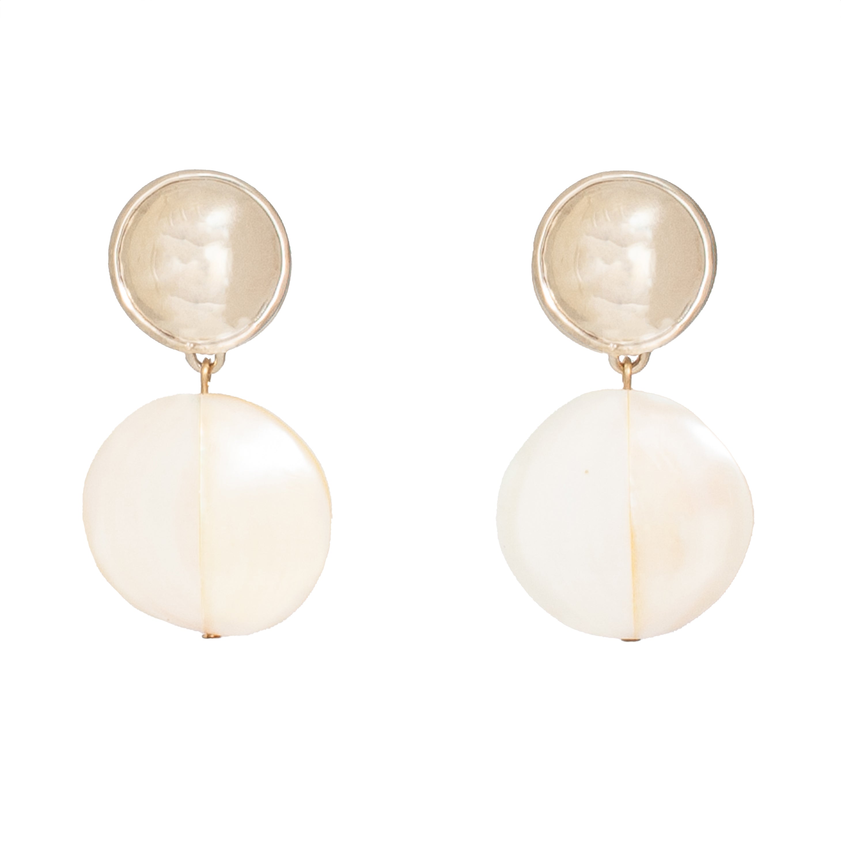 CAPIZ SHELL DROP EARRING IN RECYCLED BRASS // CASTLECLIFF – CASTLECLIFF ...