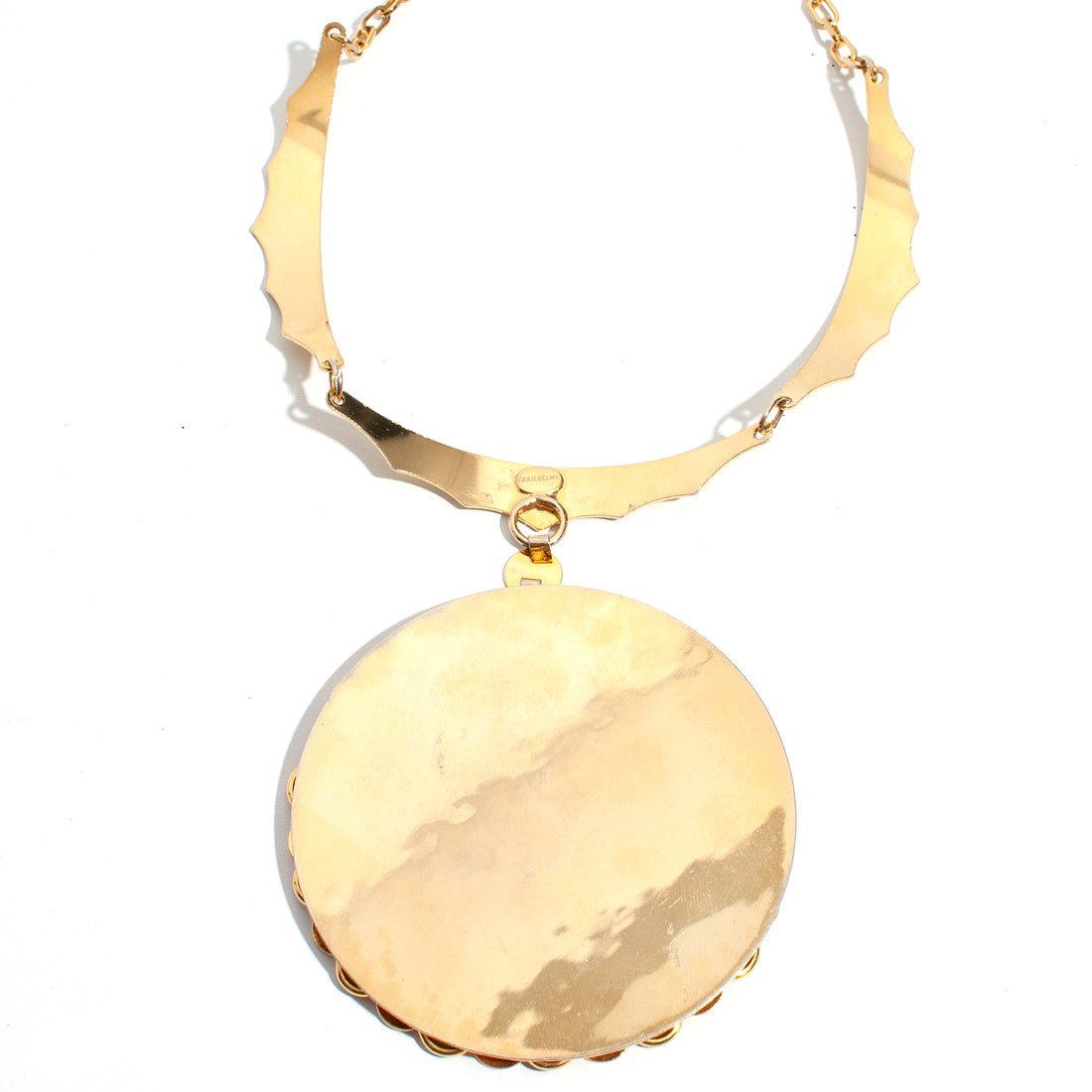 CASTLECLIFF MODERNIST: GOLD MEDALLION COLLAR NECKLACE