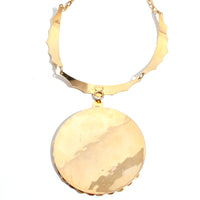 CASTLECLIFF MODERNIST: GOLD MEDALLION COLLAR NECKLACE