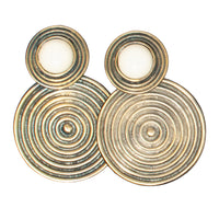 IVORY & GOLD SPIRAL DROP VINTAGE CLIP EARRING