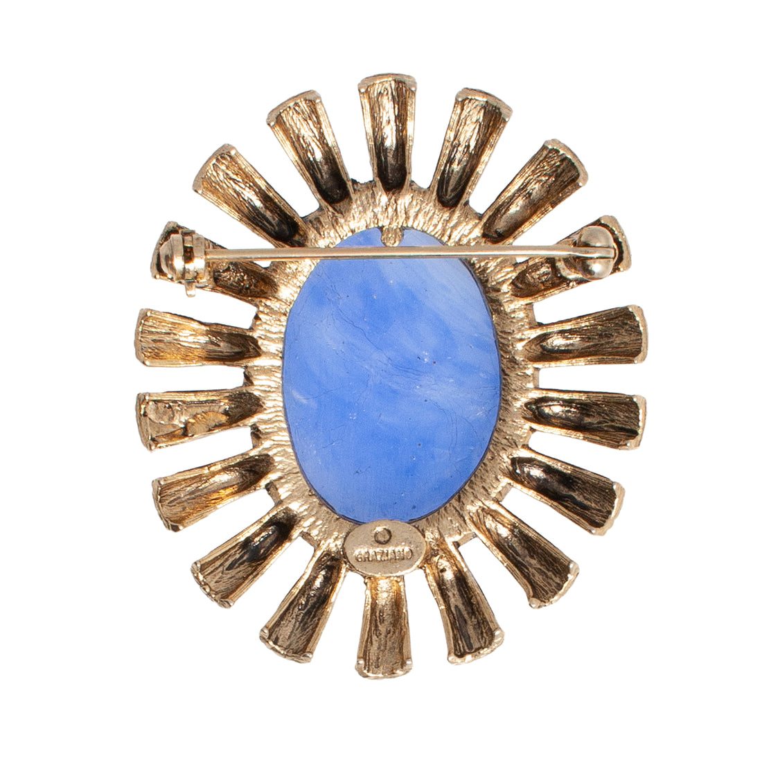 BLUE SKY OVAL VINTAGE BROOCH