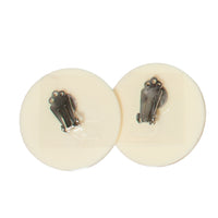 WOODEN BEACH BALL BUTTON CLIP EARRING