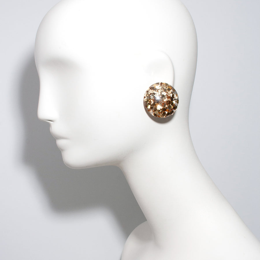 1950s Confetti Button Earrings