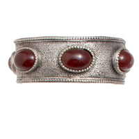 VINTAGE SILVER CABOCHON CUFF BRACELET