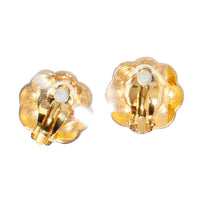 VINTAGE RED FLORAL CLIP EARRING