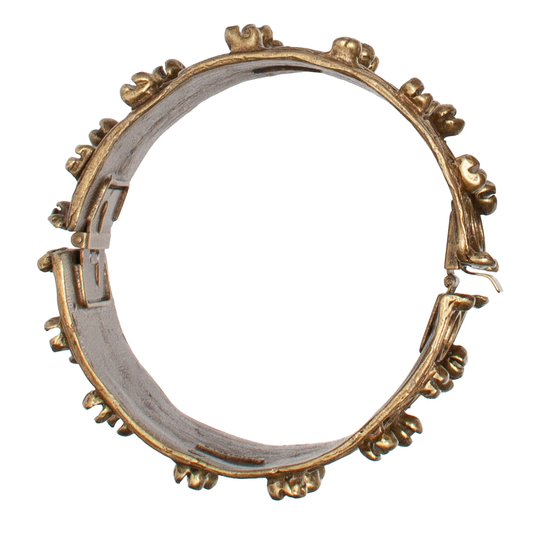 BRUTALIST CLAMPER BANGLE IN ANTIQUE GOLD
