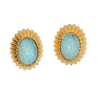 CLASSIC TURQUOISE VINTAGE CLIP ON EARRING