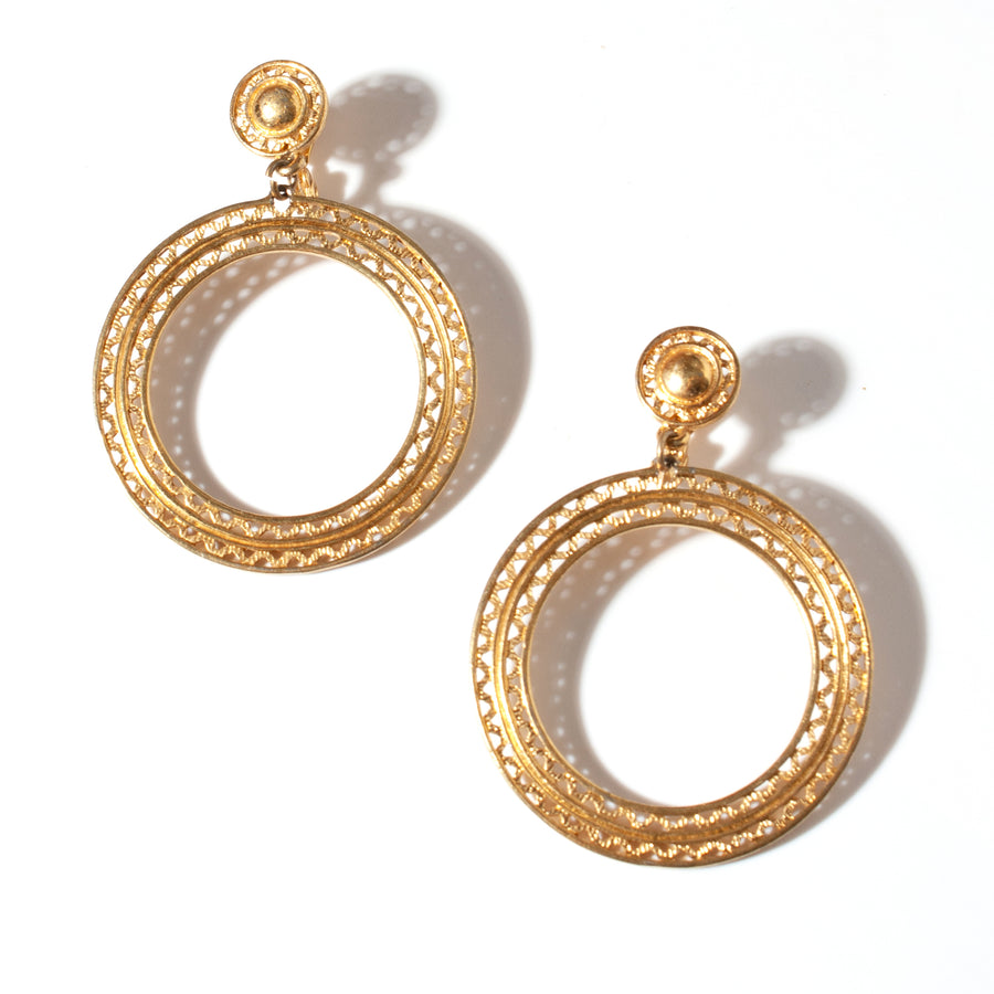 MONET OPEN WORK HOOP EARRING