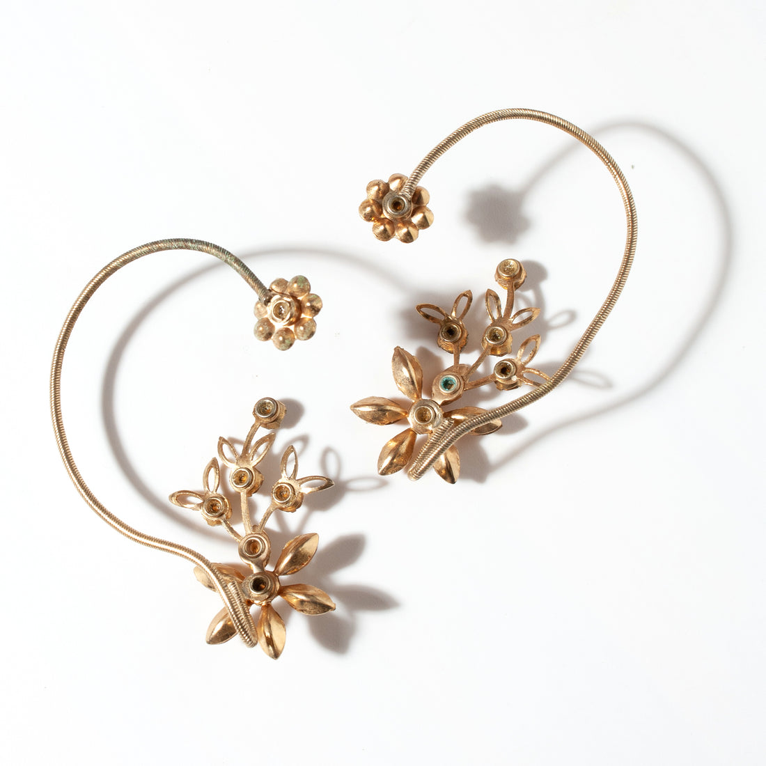 TOPAZ FLORAL EAR CUFFS - 1950