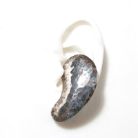 STERLING SILVER HAMMERED BEAN EARRING