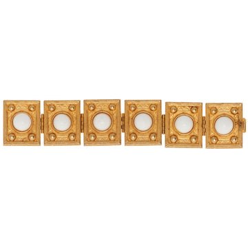 ACCESSOCRAFT WIDE WHITE DOT BRACELET